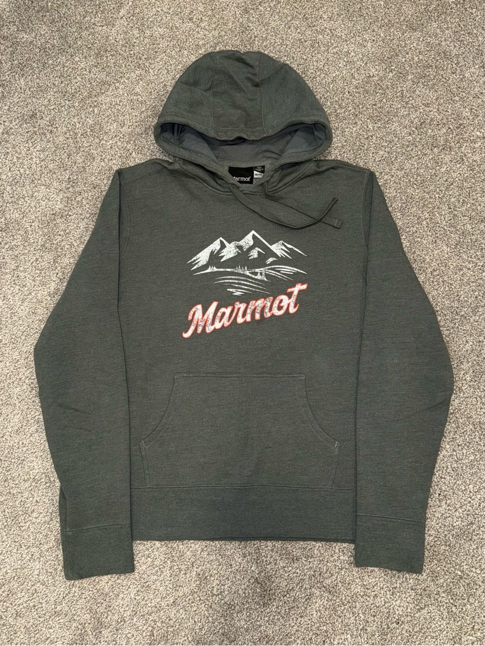 Marmot Men's Dark Gray Mountain Graphic Hoodie